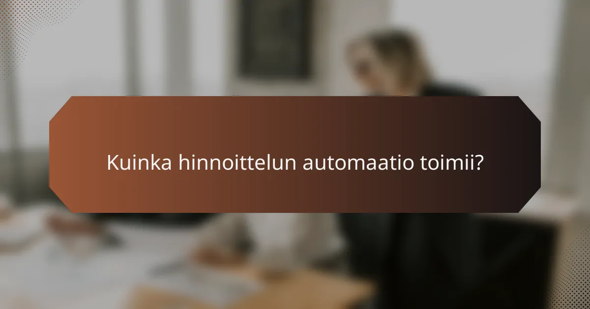 Kuinka hinnoittelun automaatio toimii?